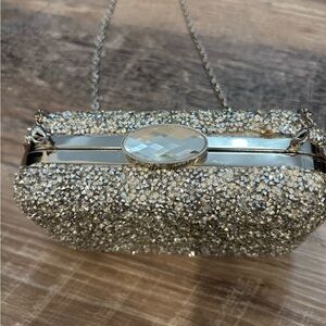 ❤️ Charming Charlie Sparkling Silver Clutch